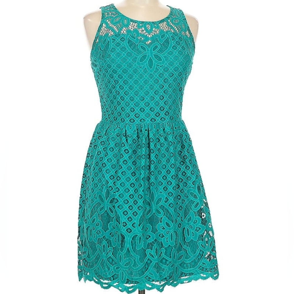 Target Xhilaration Turquoise Teal Lace Sleeveless Dress S